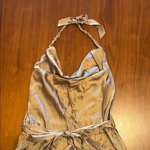 Diane Von Furstenberg Metallic Halter Neck Jumpsuit